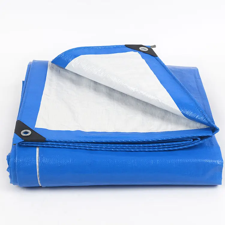 برزنت پلی اتیلن سفید آبی 160 گرمی برزنت پلی اتیلن سفید آبی 160 گرمی