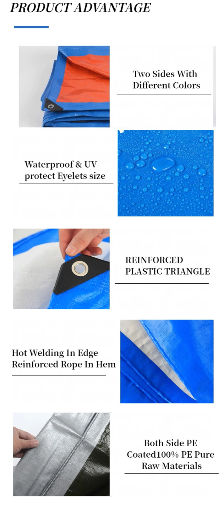 160g Blue PE Tarpaulin