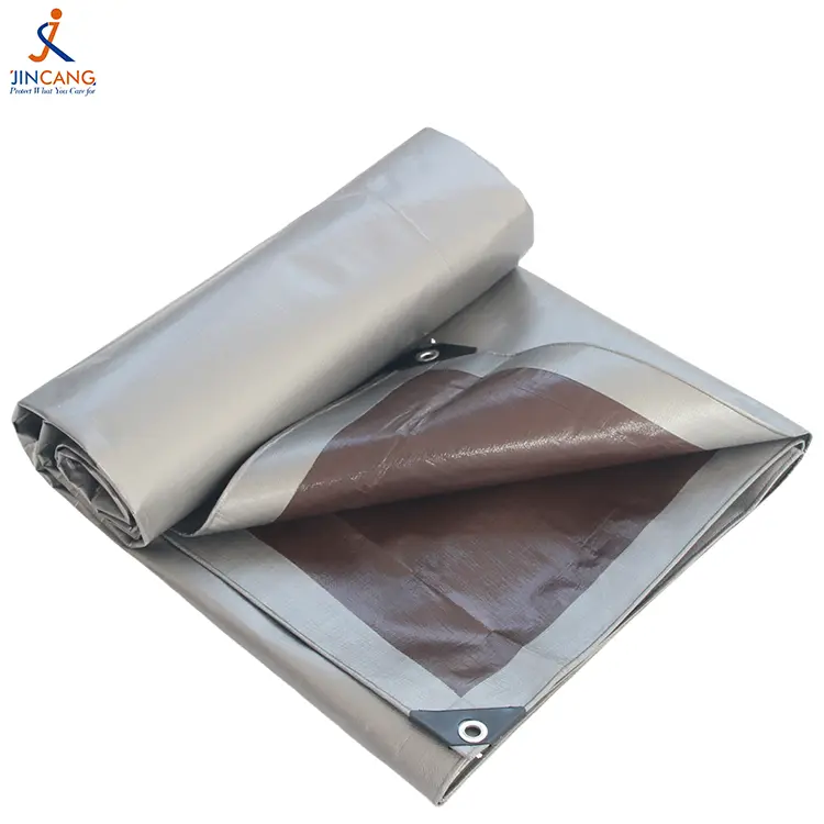 220 گرم نقره ای قهوه ای PE Tarpaulin 220 گرم نقره ای قهوه ای PE Tarpaulin